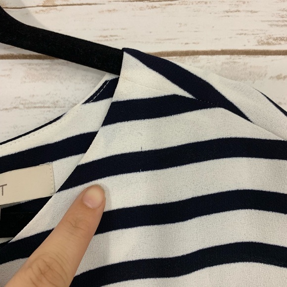 Loft Rainbow Striped Sleeveless Cap Sleeve Career Dress - Picture 4 of 6